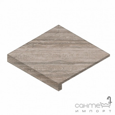 Ступень угловая левая 33x33 Atlas Concorde Marvel Pro Scalino Angolare Sx Travertino Silver Коричневая