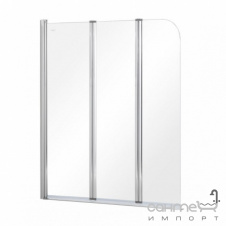 Шторка для ванны Besco Prime-3 121x140 прозрачное стекло