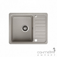 Кухонная мойка гранитная Adamant Small 570х455х180 крыло справа 14 черный металлик Павлоград