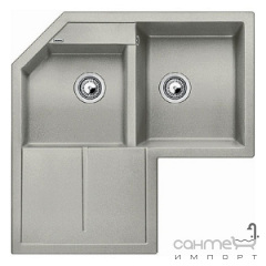 Гранитная кухонная мойка на полторы чаши с сушкой Blanco Metra 9Е Silgranit 515573 кофе Біла Церква