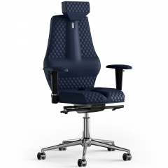 Кресло KULIK SYSTEM NANO Экокожа с подголовником со строчкой Темно-синий (16-901-WS-MC-0213) Балаклія