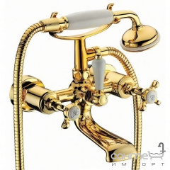 Змішувач для ванни з хрестовими рукоятками Imprese Cuthna zlato-n 10280 Хмельницький