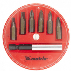 Набор бит Matrix 7 предметов сталь 45X с магнитным адаптером Київ