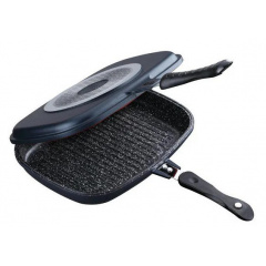 Двухсторонняя сковорода-гриль двойная для гриля и жарки с мраморным покрытием Benson BN-555 36 см Black (112511) Запорожье