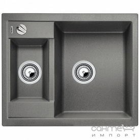 Гранитная кухонная мойка на полторы чаши Blanco Metra 6 Silgranit 516165 антрацит