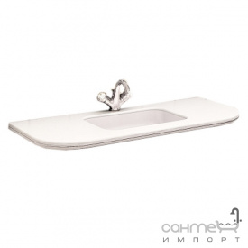 Мармурова стільниця з білою раковиною Marsan Amelie 1200 бежевий мармур