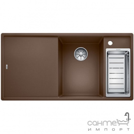 Кухонная мойка на полторы чаши с сушкой Blanco Axia III 6 S Silgranit 52346 правая, алюметаллик