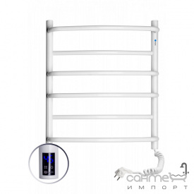 Электрический полотенцесушитель Navin Омега 530х600 Digital с таймером белый подключение справа