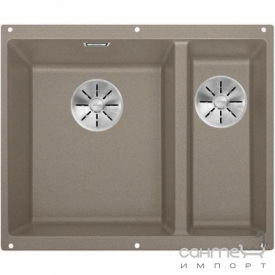 Гранитная кухонная мойка на полторы чаши Blanco Subline 340/160-U Silgranit 523551 левая жемчужный