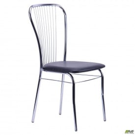 Стілець AMF Цезар 440x520x930 мм хром/чорний