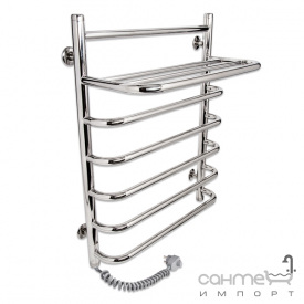 Полотенцесушитель електричний Laris Стандарт з полицею П7 500х660 хром підключення праворуч