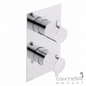 Термостатичний змішувач для душу на два виходи зі вбудованою частиною Genebre Tau 64114 14 45 67 Хром