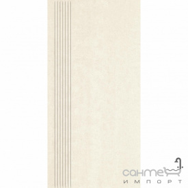 Плитка напольная ступень с прорезями Paradyz Doblo Bianco Stopnica Prosta Mat. 29,8X59,8