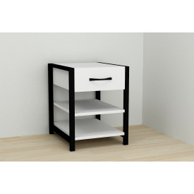 Тумба Ferrum-decor Вивьен 1/2 50x41x40 см Черный с белым (XK00073)