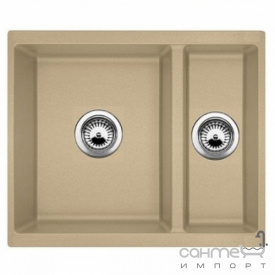 Гранитная кухонная мойка Fabiano Quadro 56x46x15 Alpine White белая