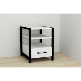 Тумба Ferrum-decor Вивьен 1/1 50x41x40 см Черный с белым (XK00091)