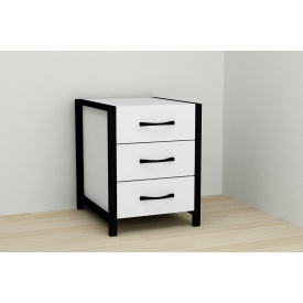 Тумба Ferrum-decor Вивьен 3 50x41x40 см Черный с белым (XK00145)