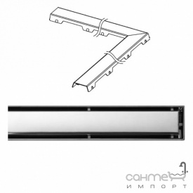 Решітка кутового дренажного каналу TECE TECEdrainline steel II 610.982 900x900 мм