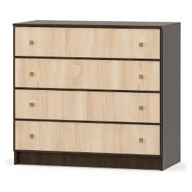 Комод Мебель Сервис 4Ш Фантазия Венге темный + дуб самоа (Son-1)