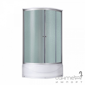 Душевой бокс Lidz Tani SB90x90.SAT.HIGH.FR профиль сатин, стекла Frost, задние стенки белое стекло