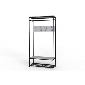 Вешалка модульная Ferrum-decor Трелис 15 180x90x38 см ДСП 16 мм Белый с черным (XK00325)