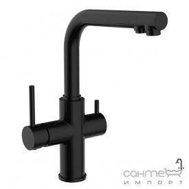 Змішувач для кухні з виливом для фільтрованої води Imprese Daicy 55009B-F чорна емаль