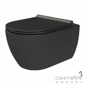 Унітаз підвісний безободковый Turkuaz City ОР 0002839 + кришка Bella Soft-Close чорний матовий