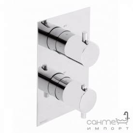 Термостатичний змішувач для душу на три виходу з вбудованою частиною Genebre Tau 64111 14 45 67 Хром