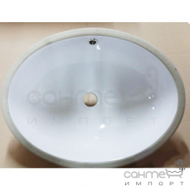 Раковина под столешницу H2O овальная белая с переливом