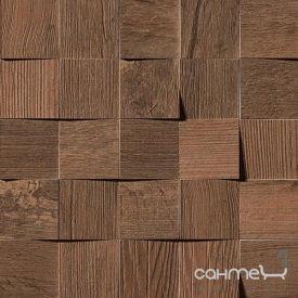 Керамогранітна мозаїка 35x35 Atlas Concorde Axi Mosaico 3D Dark Oak Темно-Коричнева