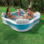 Семейный надувной бассейн с сидениями и спинками Intex Голубой (229*229*56 см)(56475) Чернівці