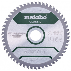 Пильный диск Metabo MultiCutClassic 190x30 54 FZ/TZ 5 град (628282000)