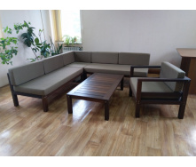 Комплект садових меблів МАСТЕРОК термоясень 2 крісла+диван+столик для тераси і басейну