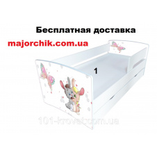 Дитяче ліжко з захисним бортиком Зайчика обнімусі 170x80 см Kinder Cool-2020