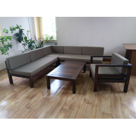 Комплект садовой мебели для террас МАСТЕРОК из термоясеня 2 кресла+диван+столик
