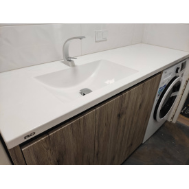 Умивальник R&D зі стільницею над пральною машиною зі штучного каменю 35х500х1650 мм білий