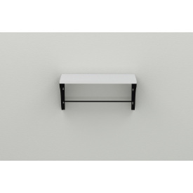 Полиця настінна Ferrum-decor Комфі 260x700x240 метал Чорний ДСП Біле 16 мм (KOM0043)