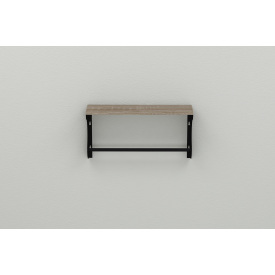 Полиця настінна Ferrum-decor Юзібі 270x500x150 метал Чорний ДСП Сонома Трюфель 16 мм (UZI0005)