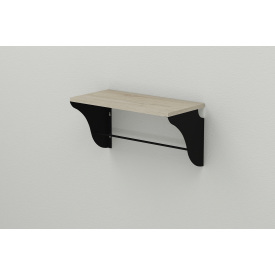 Полка настенная Ferrum-decor Комфи 260x500x240 металл Черный ДСП Сонома 16 мм (KOM0004)