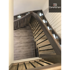 Изготовление деревянных лестниц на больцах в тетиву с автоматической подсветкой Харьков