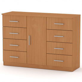 Комод Компанит 8+1 Бук (120х39х85 см)