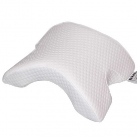 Подушка изогнутая ортопедическая Memory Pillow тоннель Белая