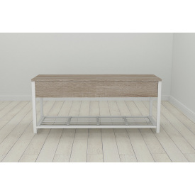 Банкетка с ящиком Ferrum-decor Дрейк 1 550x1000x400 металл Белый ДСП Сонома Трюфель 16 мм (DRE0012)