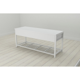 Банкетка с ящиком Ferrum-decor Дрейк 1 550x1000x400 металл Белый ДСП Белое 16 мм (DRE0008)