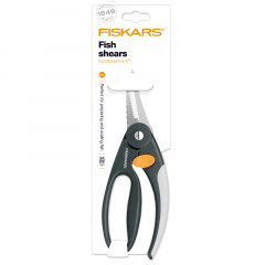 Кухонные ножницы Fiskars Functional Form для рыбы, 25 см, зазубренные лезвия, рукоять Softgrip, Черные (1003032) Київ