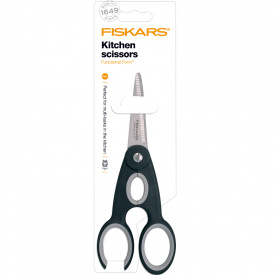 Кухонные ножницы Fiskars Functional Form, 22 см, рукоять Softgrip, Черные (1003034)