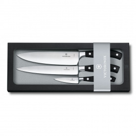 Набор кухонных кованых ножей Victorinox Forged Сhef's Grand Maitre 3 шт Черные (7.7243.3)
