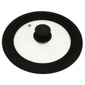 Крышка универсальная Vitrinor Spain Black 18/20/22 см стеклянная с силиконовым ободком (psg_VI-1108470)