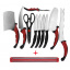 Набор кухонных самозатачивающихся ножей Contour Pro Knives + магнитная рейка Красно-черный (R0482) Тернопіль
