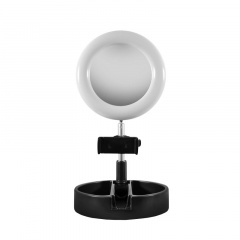 Кольцевая светодиодная LED лампа складная с держателем для телефона и зеркалом Seleven G3 Black Виноградов